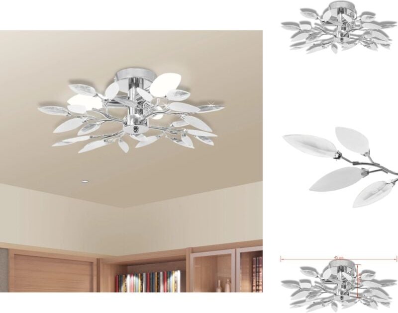 Deckenleuchten - Living Deckenleuchte Weiße & Klare Acrylglas-Blätter 3 × E14-Lampen