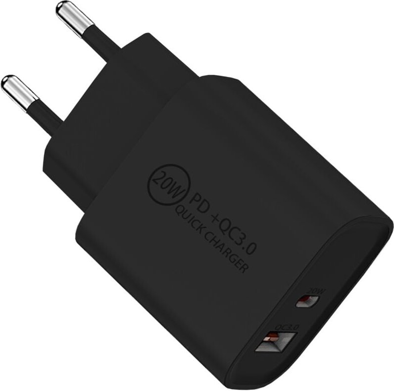 Thumbnail - Sotech usb Ladegerät usb a+c Ports (5VDC-3A, 9VDC-2A, 12VDC-1.5A) schwarz 20 w mit Schnellladefunktion Quick Charge (qc)...