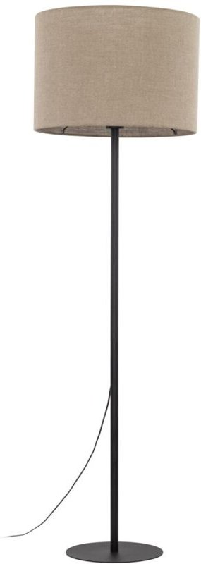 Stehlampe Metall Stoff E27 165 cm Schwarz Beige rund Modern Stehleuchte