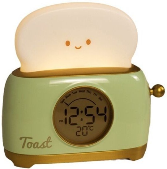 Kinderschlafwecker mit LED-Nachtlicht, Digitalanzeige, Temperaturüberwachung für Schlafzimmer, süßes Bett