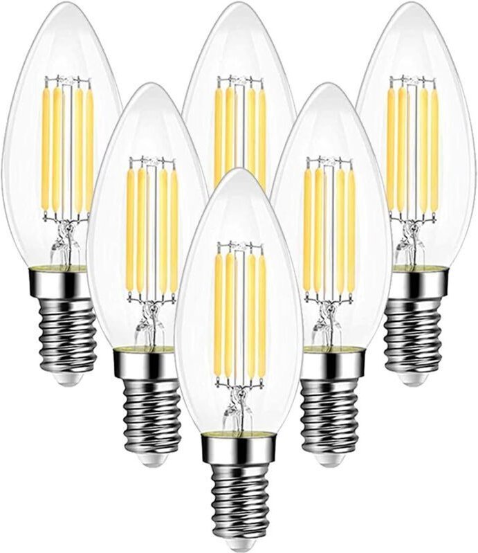 Vintage E14 LED-Filamentlampe, Vintage-Glühbirnen mit E14-Sockel, warmweiß (2700 K), 750 lm, 6er-Pack