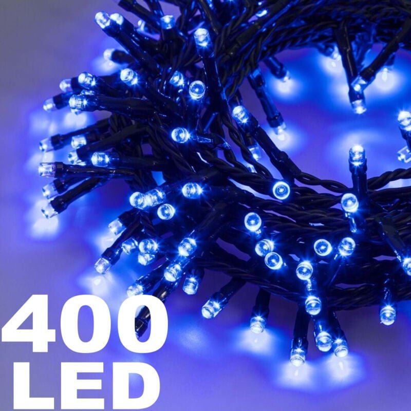 Thumbnail - Trade Shop - LICHTERKETTE 400 LED-LICHTER GLÜHWÜRMCHEN BLAU FARBE CONTROLLER 8 INTERNE FUNKTIONEN -