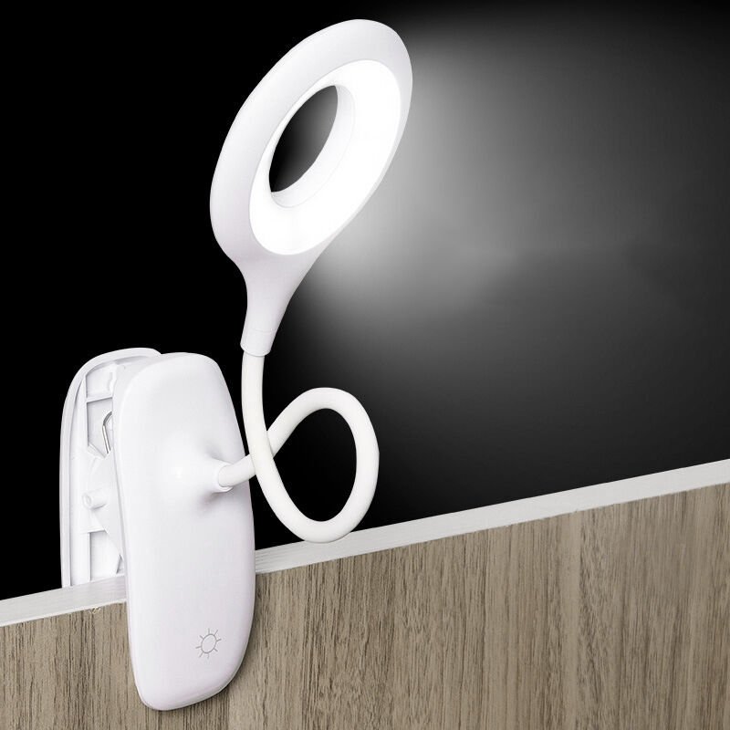 Readcly - Leselampe, Buch-Clip-Leseleuchte, wiederaufladbare Bettklemme, dimmbare LED-Clip-Lampe, 360° flexible Schwanen...