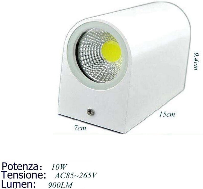 Doppelteled-Wandlampe10wweisskaltlichtupdownwandlampeexternerspotlight