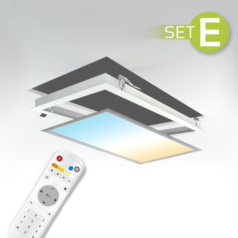 Thumbnail - CCT LED Panel 60x30cm Einbauset 24W 3000-6000K inkl. Fernbedienung und Einbaurahmen