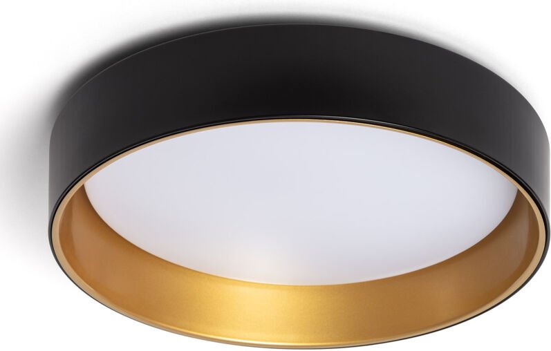 Efectoled - LED-Deckenleuchte 20W Rund Metall Ø450 mm cct Wählbar Broadway Schwarz / Gold