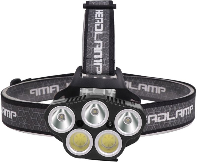 Wiederaufladbare LED-Stirnlampe, 5-LED-Stirnlampe mit Bewegungssensor, wasserdicht, 6 Modi, XPE- und COB-Stirnlampe