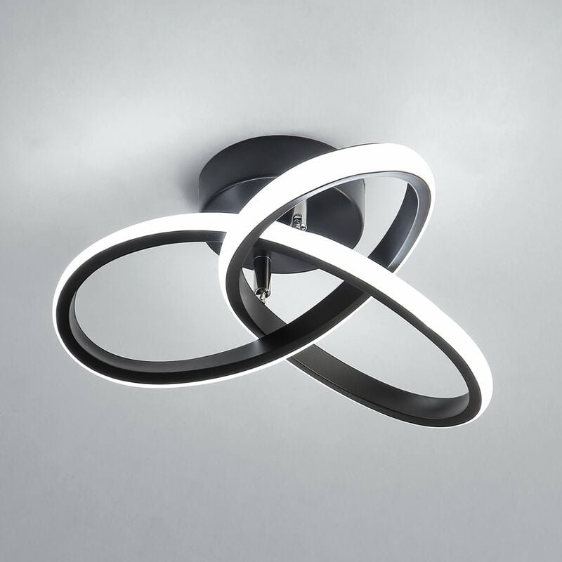 Goeco - Moderne LED-Deckenleuchte 22W 2500LM, Schwarzer Lüster für Schlafzimmer, Wohnzimmer, Flur, Durchmesser 26cm, Lic...