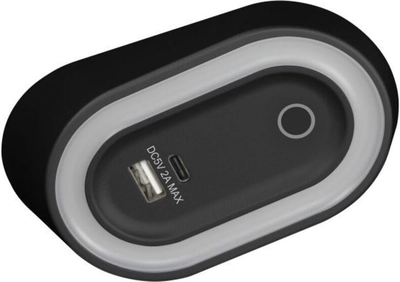 AGRA LED Unterbauleuchte 2,5W, 80lm, 4000K, mit berührungslosem Schalter und USB A+C Ladefunktion, schwarz