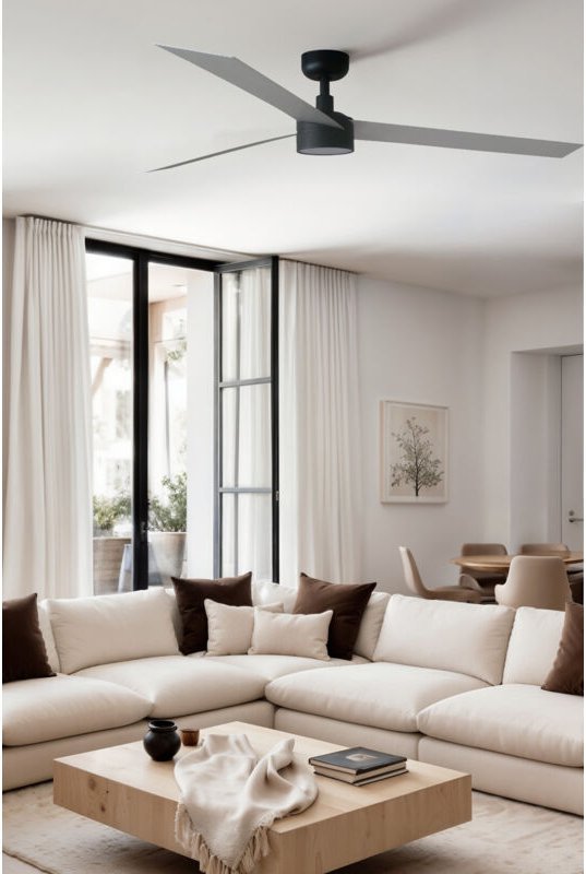 Faro Cruiser xl 3-Blatt-Deckenventilator Mattschwarz, Aluminium mit Licht 2700 - 4000 - 6500K Tuya Smart System