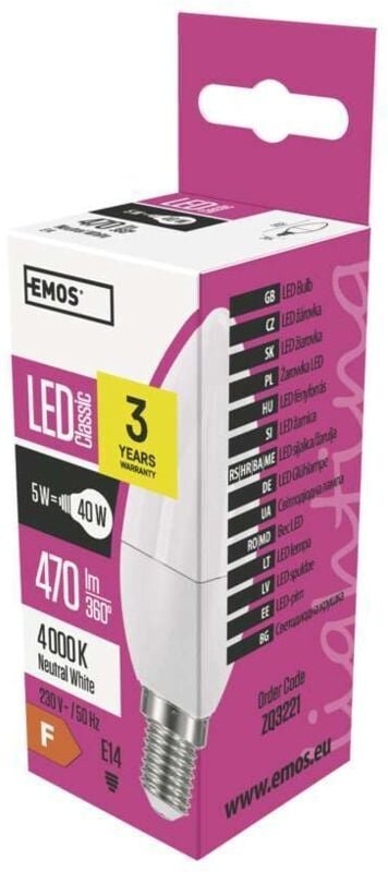 LED-Lampe Classic Kerzenform E14 neutralweiß 5 W