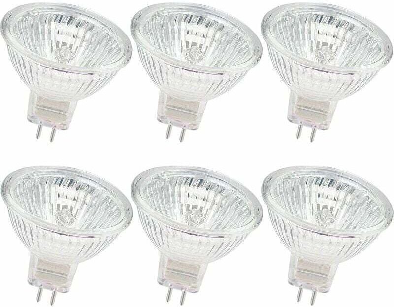 Famille - gabrielle MR16 12V 50W GU5.3 Bi-Pin Dimmbare Halogen-Glühbirne, Warmweiß 2800K, 6er-Pack