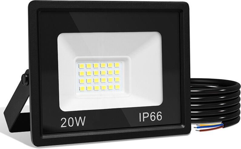 Randaco LED-Fluter, LED-Strahler, IP66 Außenstrahler, 120° Abstrahlwinkel, 20W 1 Stück, Arbeitsleuchte Kaltweiß 6000K