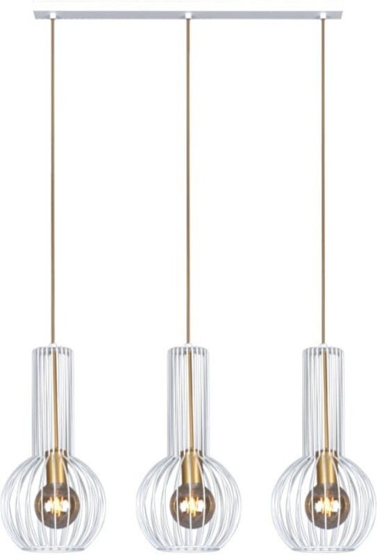 Moderner weiß-goldener Kronleuchter Kaja ARVI K-4526