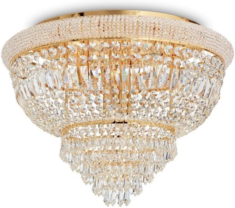 Ideal Lux DUBAI - Indoor 24 Lights Flush Kronleuchter Deckenleuchte Gold, E14