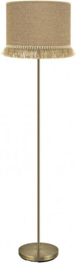 Fabrilamp - Sibila Lederfußhocker deofLounge Modell Sibila mit rustic fabrilalmp Schirm