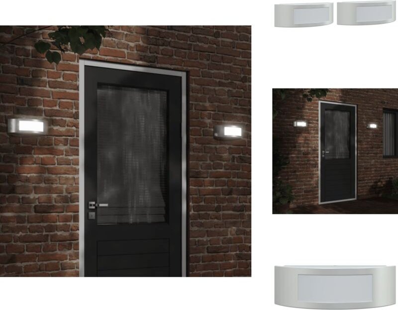 Außenwandleuchten 2 Stk. Silbern Edelstahl - Gartenbeleuchtung - led Wandleuchte - Außeleuchte - Edelstahl Lampe - Wette...