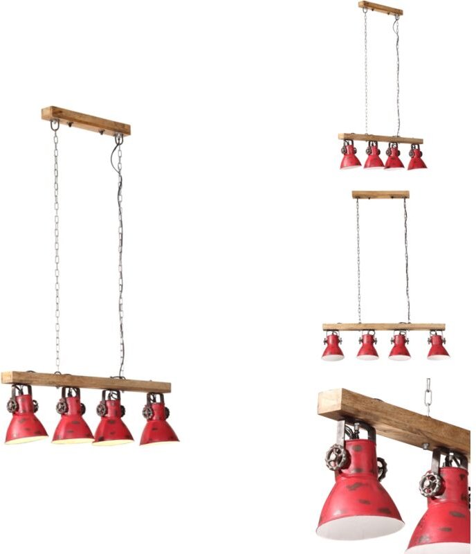 Deckenleuchte 25 w Rot 90x24x111 cm E27 - Industriel Stil - Deckenleuchte - Wohnraum Dekoration - Vintage Lampe - Mangoh...
