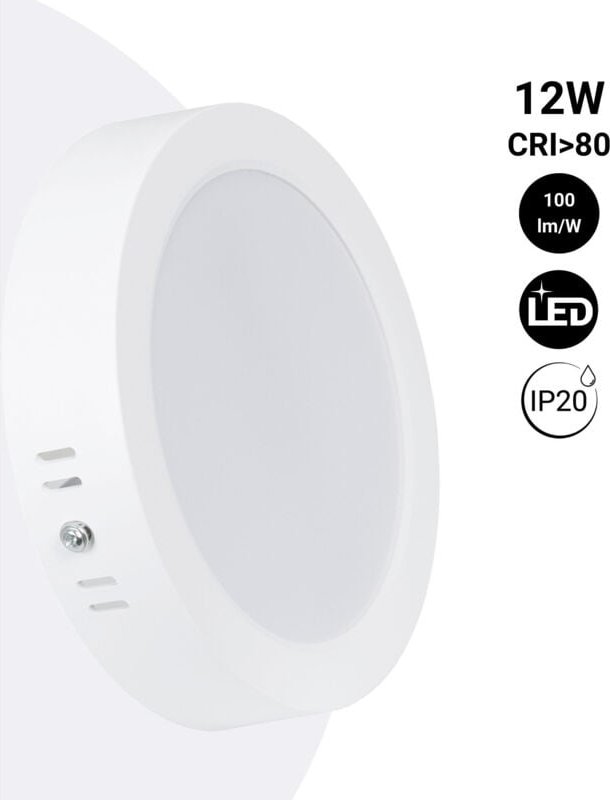 Runder LED-Deckenleuchte - 12W - Hohe Effizienz