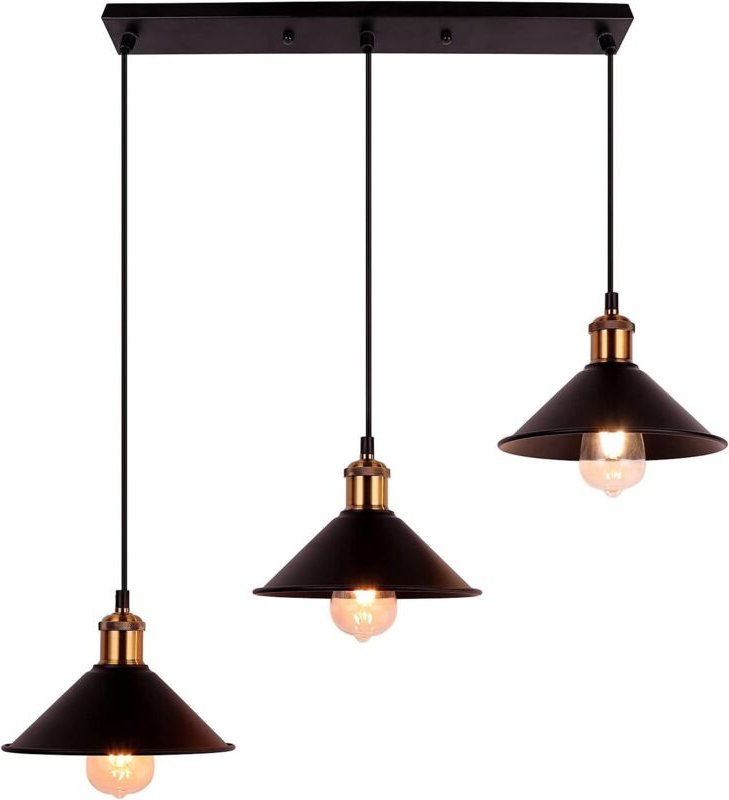 3 Flammig Pendelleuchte Industrial Eisen Regenschirm Lampenschirm E27 Hängeleuchte für Esstisch Küche Bars Bauernhaus - ...