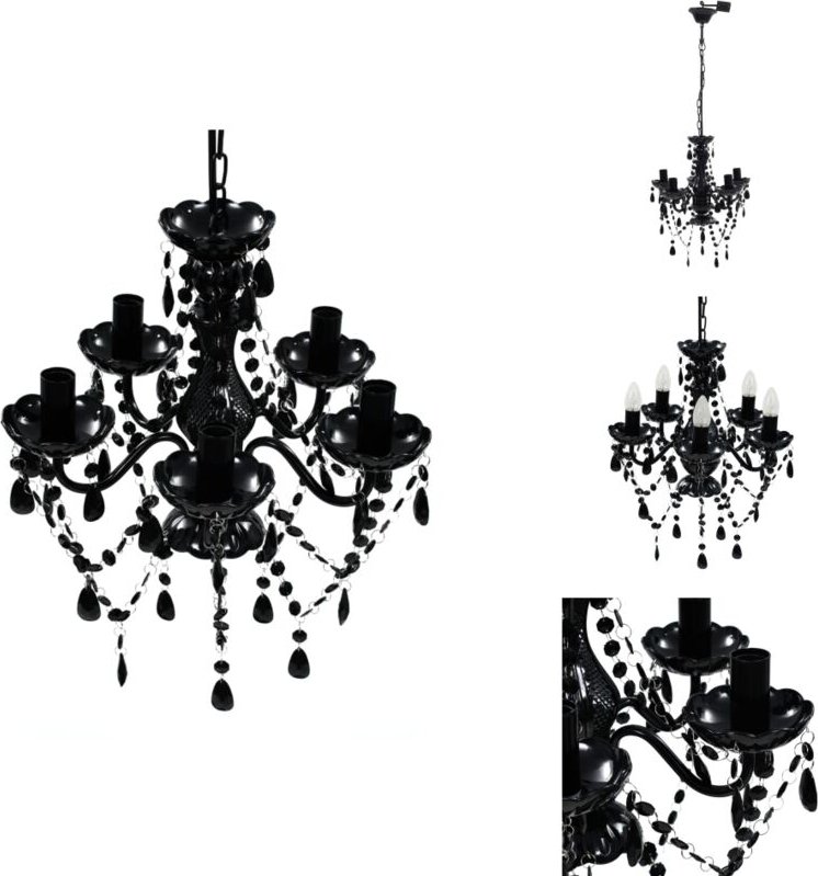 Vidaxl - Kronleuchter - Living Kronleuchter 5 Glühbirnen Schwarz - Schwarz