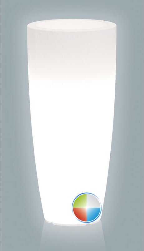 Harz-Blumentopf rund mod. Agave h 70 mit multicolor led mit Batterie