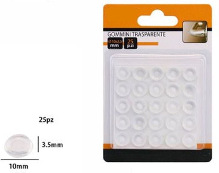 Trade Shop Traesio - Trade Shop - set 25PZ gommini adesivi protectionsprüfungen rotondi 10X3.5MM 66093 -