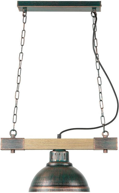 Licht-erlebnisse - Pendelleuchte in Kupfer Antik Holz E27 Metall Vintage Design Wohnzimmer