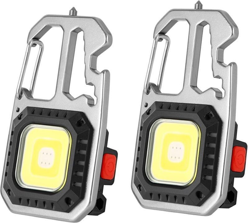 Mini-LED-Arbeitsleuchte, wiederaufladbar, 800 Lumen, Mini-Taschenlampe, Schlüsselanhängerleuchte, wasserdichte magnetisc...