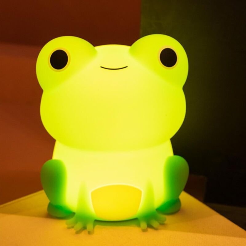 Nachtlicht für Kinder, niedliche Frosch-Nachtlampe, wiederaufladbares Silikon-Nachtlicht in Tierform, USB-wiederaufladba...