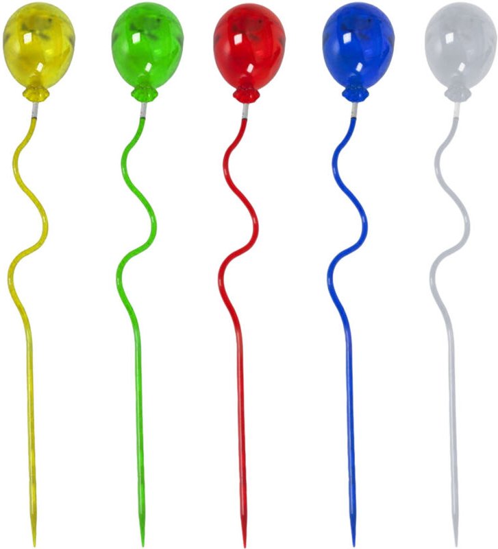 Solarleuchte Erdspieß led Gartendeko led Solar Lampen, Luftballons bunt, led, DxH 8,5 x 60 cm, 5er Set