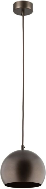 Licht-erlebnisse - Pendelleuchte Metall E27 rund d: 17 cm h: max. 150 cm Braun Kugel Schirm Retro Design