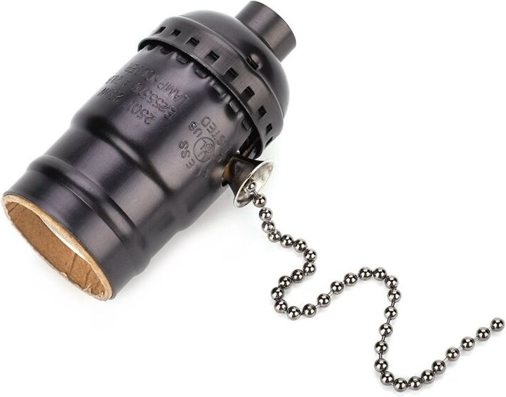 Thumbnail - Zoternen - Lampenfassung, Vintage E27-Lampenfassung mit Zugkette, 1 Stück Aluminium-Fassung mit mittlerem Schraubsockel ...