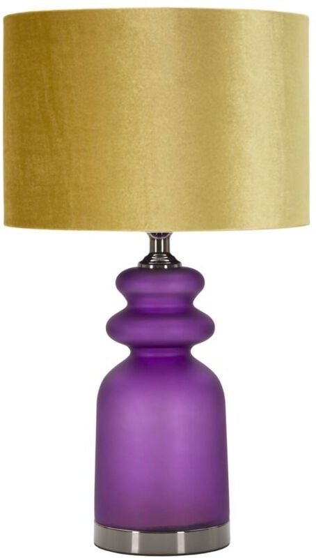Tischlampe Pescaia, Schreibtischleuchte, Büroleuchte, Arbeitslampe, 33x33 h58 cm, Lila und Gold - Dmora