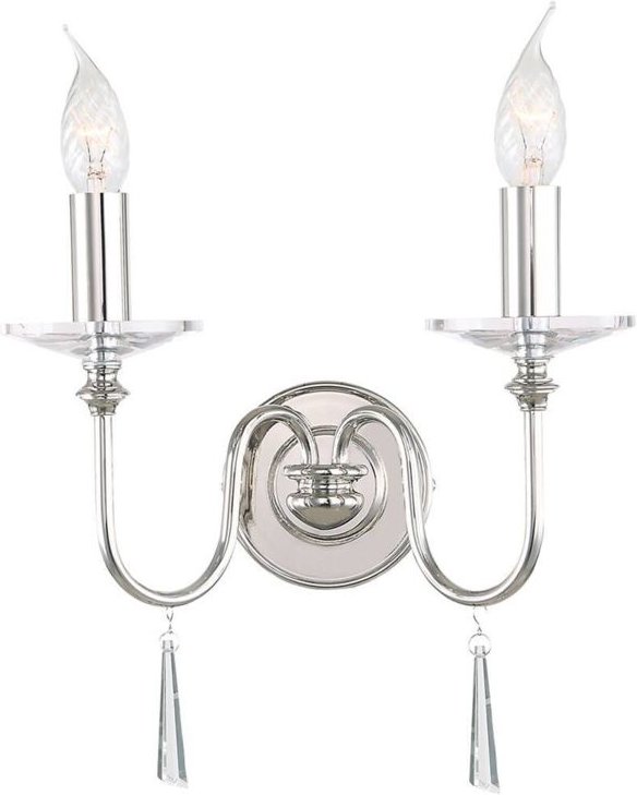 Finsbury Park - 2 Light Indoor Candle Wandleuchte Nickel poliert, E14 - Elstead