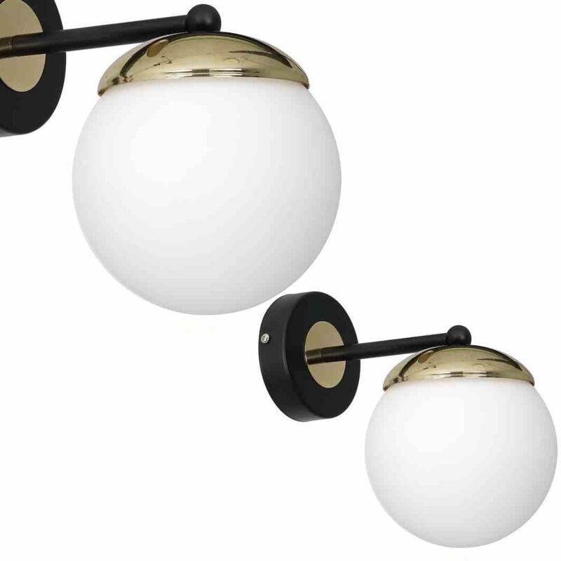 SPARTA SCHWARZ / GOLD 1xE14 Wandleuchte