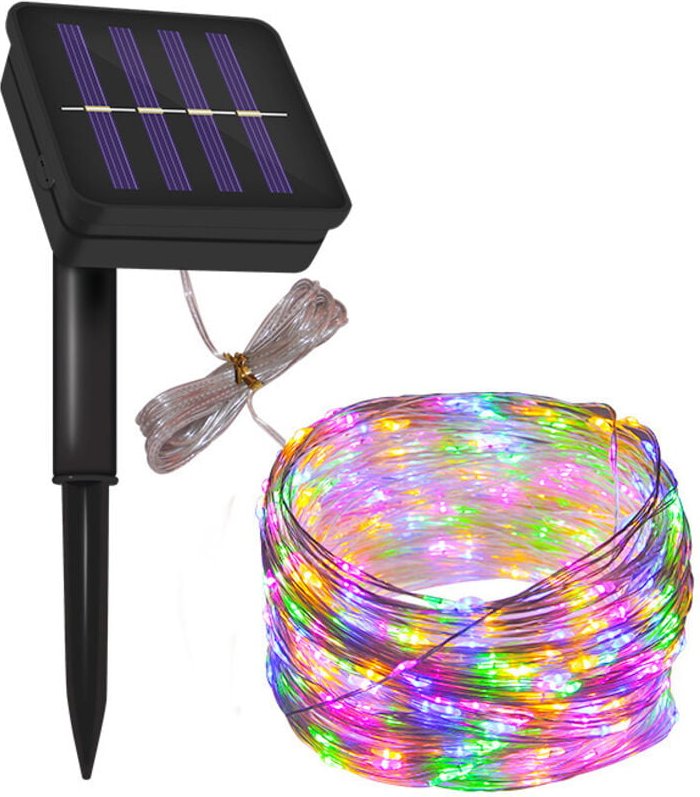 Kleine LED-Lichterkette mit Solarbetrieb für den Außenbereich, ideal für Weihnachten, Balkon, Garten oder Hof, 10 Meter ...