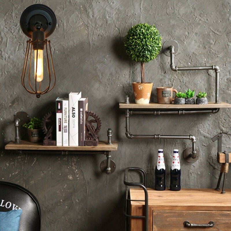 Vintage Wandleuchte Industrie Wandlampe Metall Wandbeleuchtung Verstellbare Deckenleuchte Rost