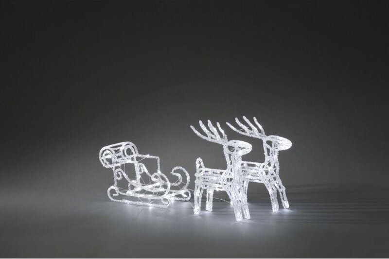 Konstsmide LED Acryl-Set Schlitten mit 2 Rentieren LED-Figuren