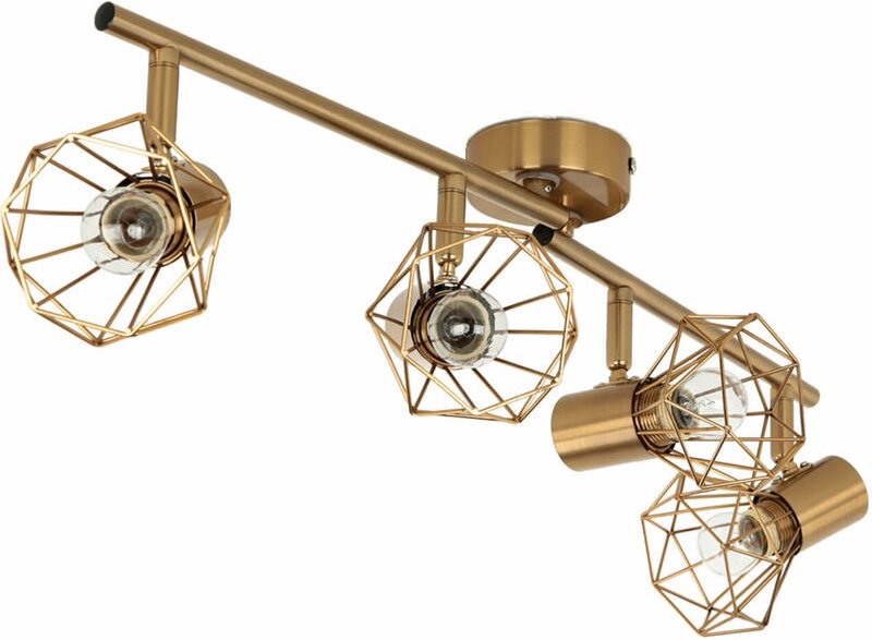 Deckenstrahler verstellbar Metall in Messing 4-flammig