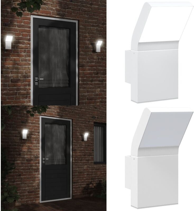 LED-Außenwandleuchte Weiß Aluminiumdruckguss - LED-Lampe - Außenleuchte - Wandleuchte - Gartenbeleuchtung - Edelstahl - ...