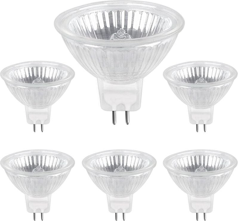 Halogenlampe GU5.3 50 W 12 V, 800 lm Warmweiß 2700 K dimmbar, MR16-Halogen-Spot-Glühbirne, 6er-Pack