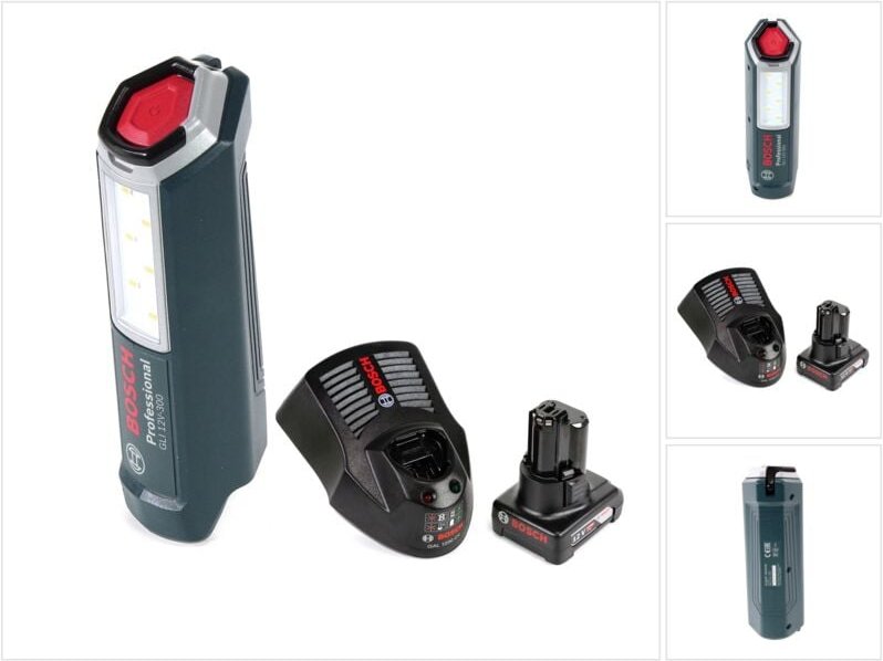 Gli 12V-300 Akku Lampe + 1x gba 12V 4,0 Ah Akku + gal 1230 Ladegerät - Bosch Professional