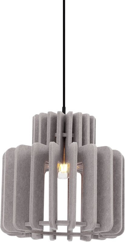 Retro-Hängelampe schwarz mit taupefarbenem Schirm - Felt