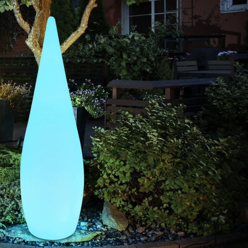 Globo Lighting - Außen Stand Steck Lampe Fernbedienung Deko Steh Leuchte Strahler Tropfen-Form dimmbar im Set inkl. rgb ...