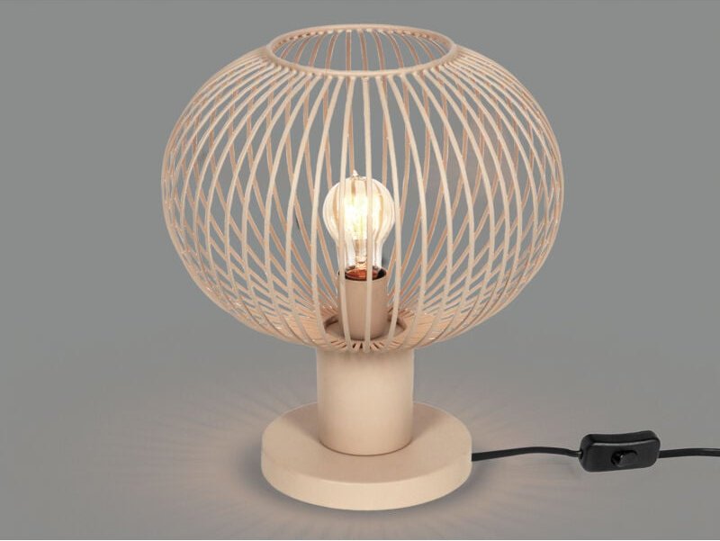 Thumbnail - Tischleuchte gila mit Gitter Lampenschirm Beige, Höhe 37cm