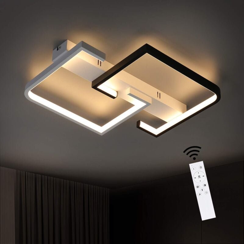 Deckenlampe led 35W Schwarze Wohnzimmerlampe dimmbar mit Fernbedienung Modern Design Schlafzimmerlampe Esstischlampe Bür...