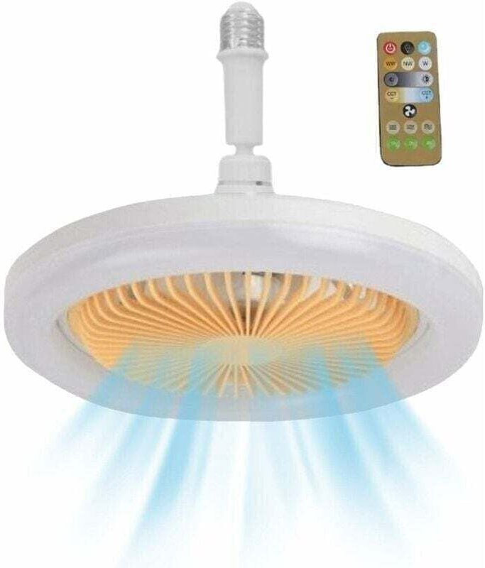 Deckenventilator mit Beleuchtung und Fernbedienung, E27A LED-Deckenventilator, variable Geschwindigkeit, 30W leiser Deck...