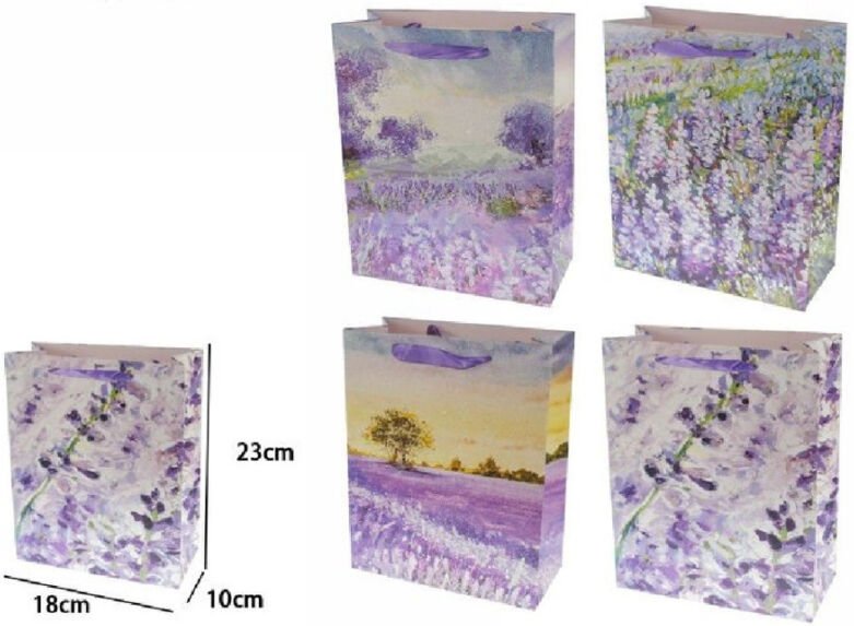 Trade Shop Traesio - Trade Shop - set 3 stück geschenktasche lavendel 23X18X10CM tasche 69965 verschiedene fantasien -