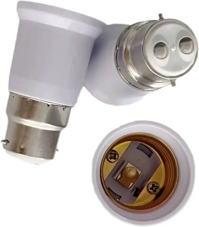 Set mit 3 Fassungsadaptern – B22 auf E27 Fassungskonverter – Bajonett-Fassungsadapter für Halogen- und LED-Lampen